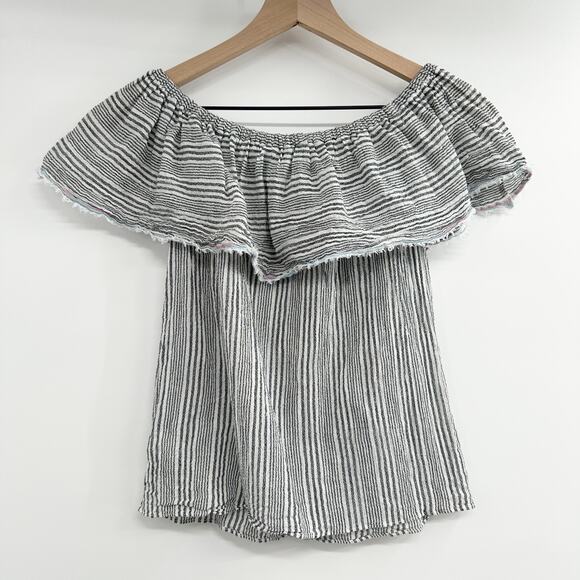 Bailey 44 Fetir‎ Off Shoulder Cotton Gauze Top in Gray Size Small - Picture 4 of 11